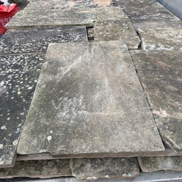 Reclaimed sandstone paving