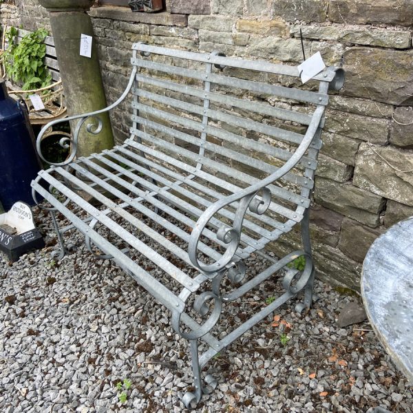 Galvanised strapwork bench