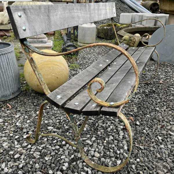 Reclaimed wrought iron bench 4.5 ft