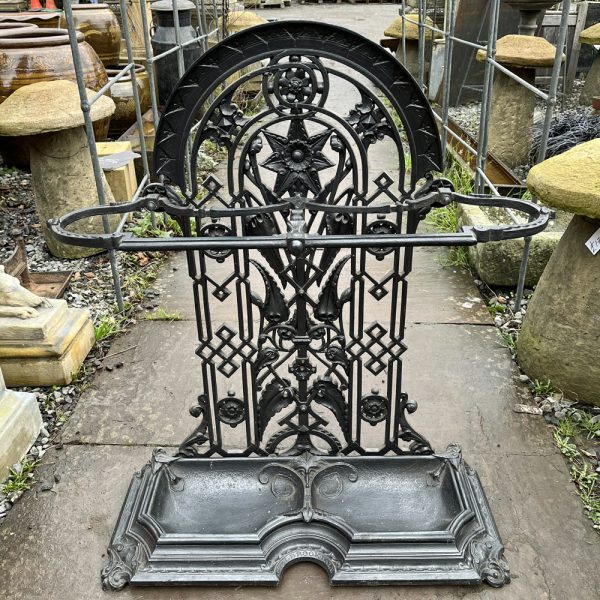 C19th Coalbrookdale cast iron walking stick stand