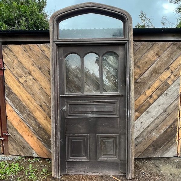 Antique oak external door and fan light