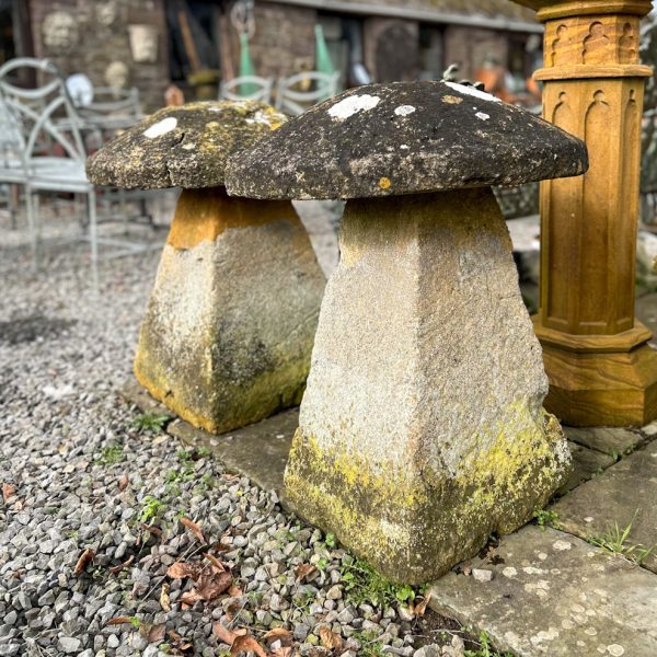Antique pair of Cotswold Staddle stones 2ft